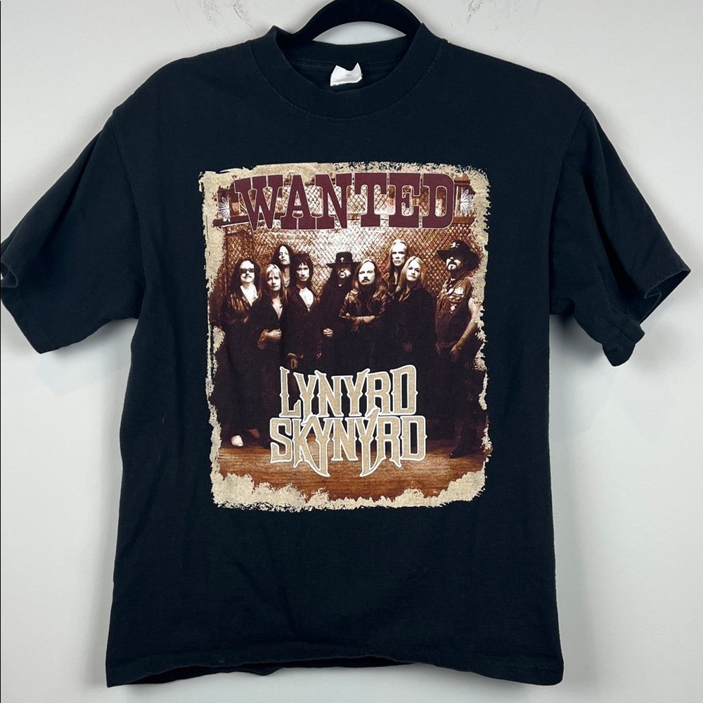Lynyrd Skynyrd Black Concert Wanted Graphic Tee Shirt T-Shirt Size Medium